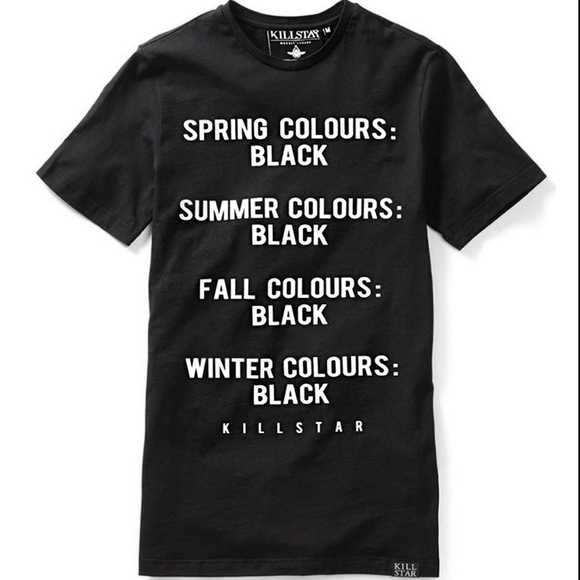 Killstar ✦ Season Colors Tee ✦ XL Black Gothic Graphic Cotton Crewneck NWT - Picture 1 of 6